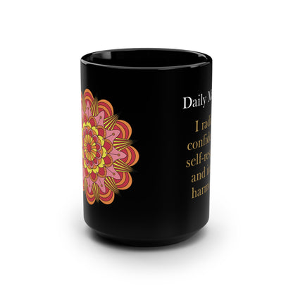 Daily Mantra Mug - I radiate confidence, self-respect, and inner harmony.